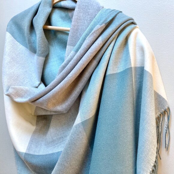 Love and Lore Colourblock Scarf - Green/Grey - Picture 5 of 8